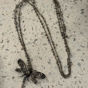 J Jill Silver Dragonfly Pendant Necklace